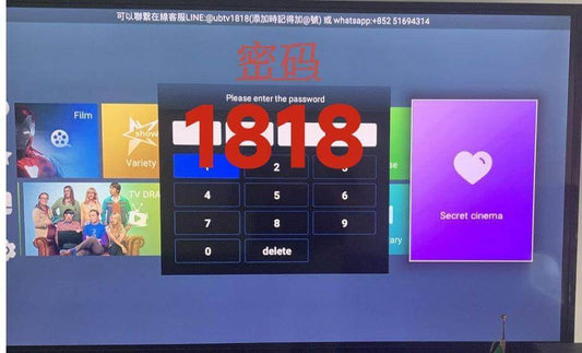 Entering default password 1818 to access adult content on Unblock Tech