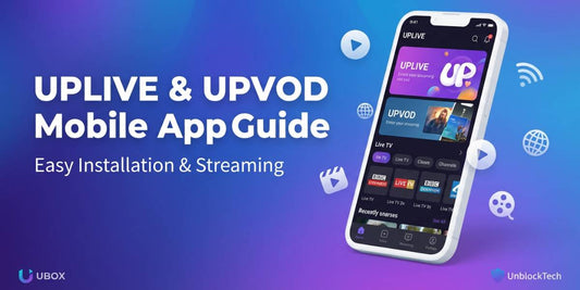 UPLIVE and UPVOD mobile app installation guide on Android phone and tablet