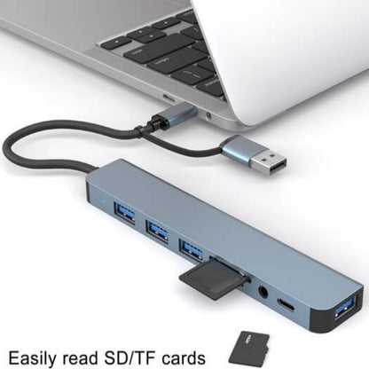 8-in-1 USB-C & USB-A Hub with USB 3.0, SD/TF Card Reader & 3.5mm Audio