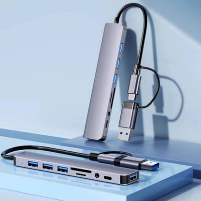 8-in-1 USB-C & USB-A Hub with USB 3.0, SD/TF Card Reader & 3.5mm Audio