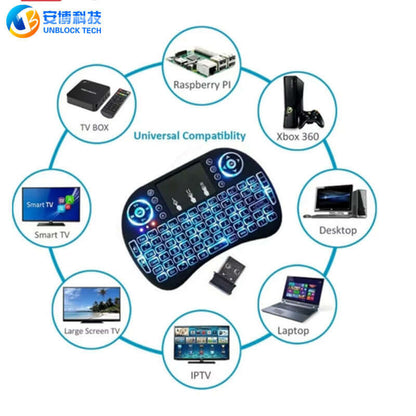 Mini i8 2.4GHz Backlit Wireless Keyboard with Touchpad Mouse — Perfect for Smart Android TV Boxes - TVBOX全球電視盒
