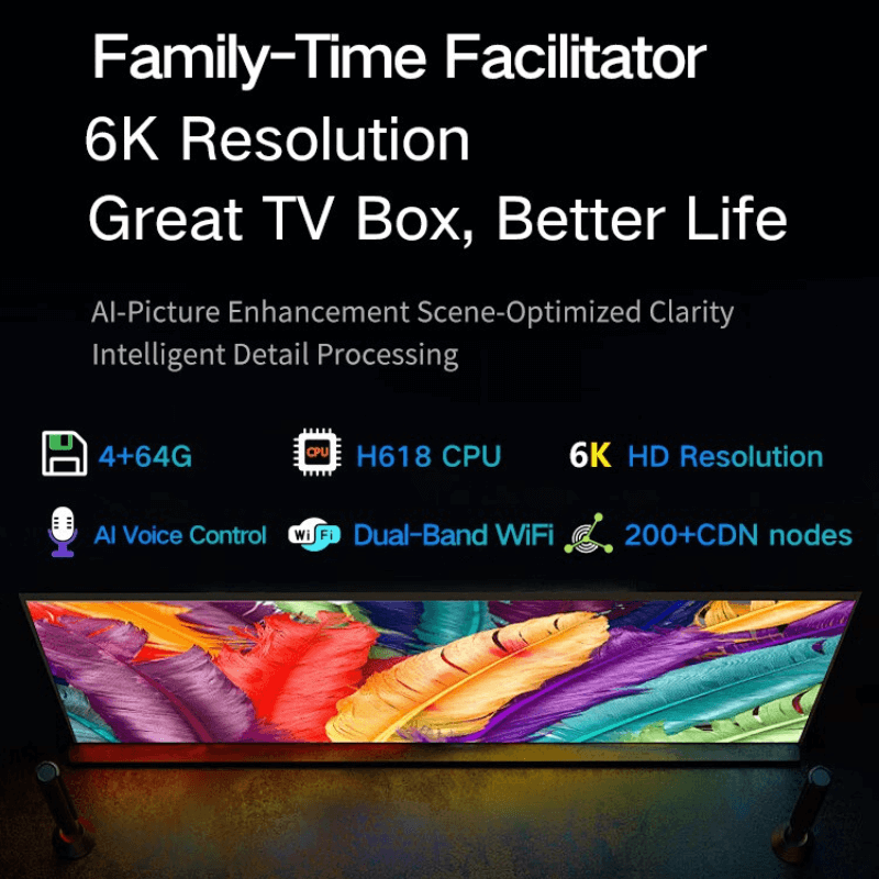 Family enjoying Unblock Tech UBOX12 with 6K resolution for a better home entertainment experience