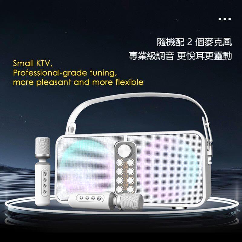 Small K karaoke speaker system with two wireless microphones
