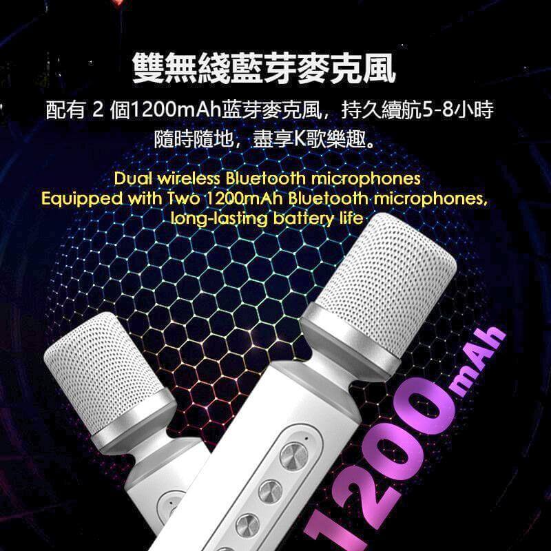 Two high-quality wireless microphones included with Small K speaker